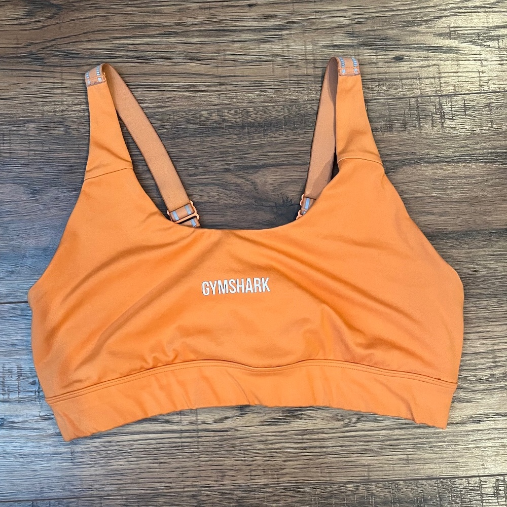 Gymshark Orange Sports Bra Medium Womens Adjustable Straps Workout Gym Running